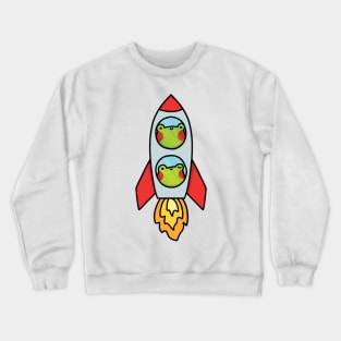 Frogs in a rocket spaceship vertical Crewneck Sweatshirt